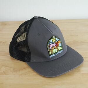 Meat Church Trucker Hat Texas BBQ Embroidered Carnivore Dad Gift Snapback